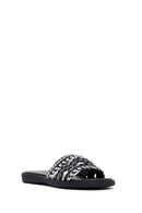 Woman Black Stone Slippers | Derimod