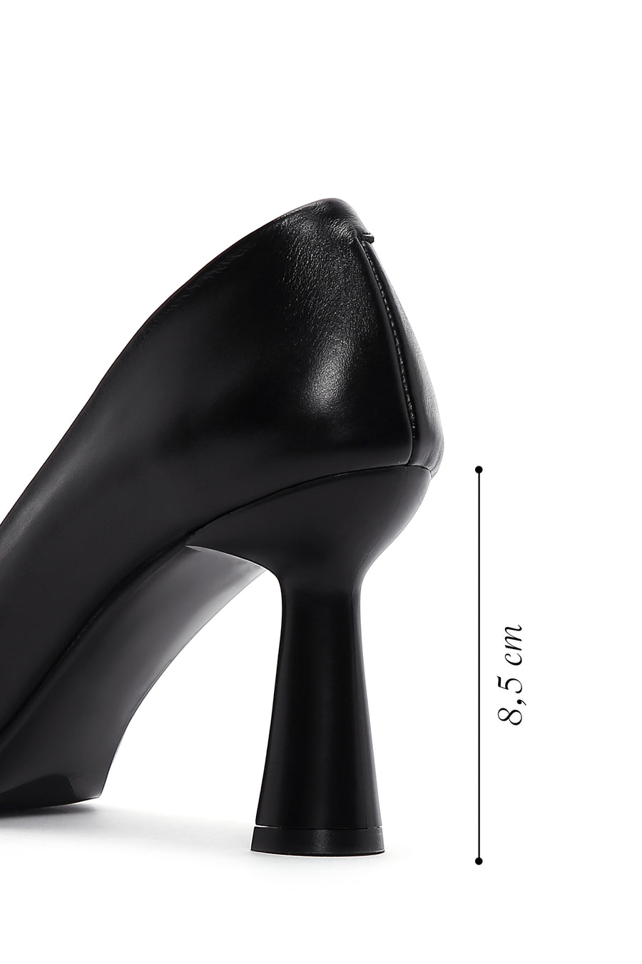 Women's Black Heeled Leather Stiletto