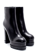 Women's Leather Platform Heeled Boots | Derimod