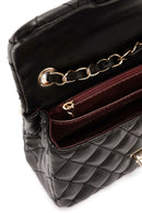 Women's Black Long Strapped Quilted Mini Crossbody Bag | Derimod