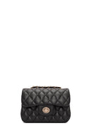 Women's Black Long Strapped Quilted Mini Crossbody Bag | Derimod