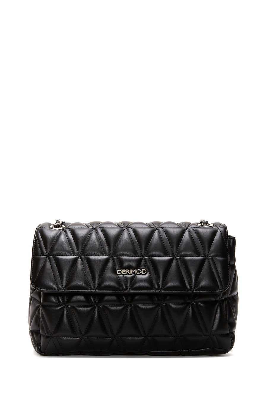 Women's Black Chain Strap Quilted Shoulder Bag