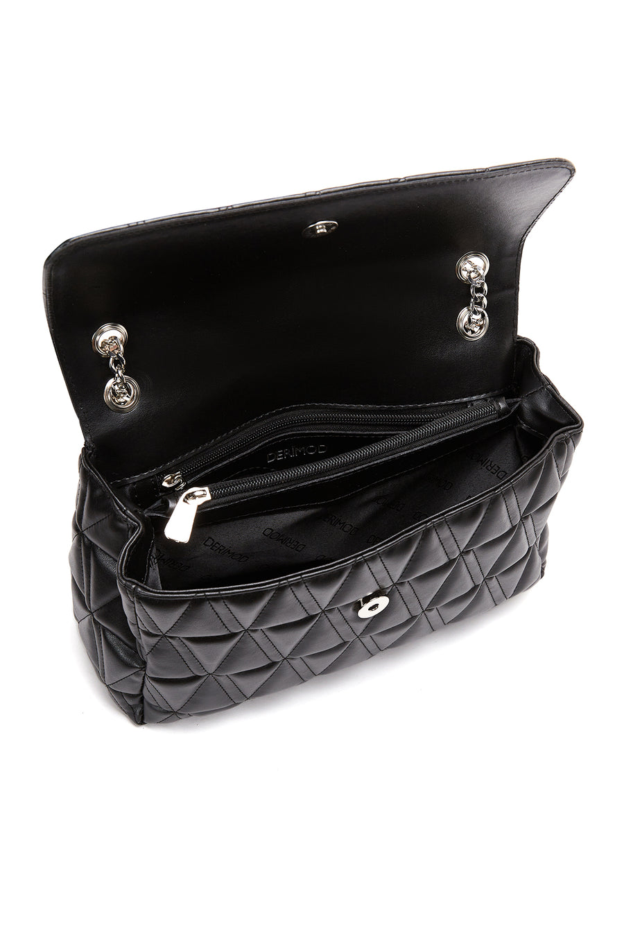 Women's Black Chain Strap Quilted Shoulder Bag
