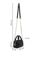Women's Black Long Strap Printed Mini Crossbody Bag | Derimod