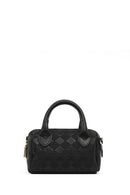 Women's Black Long Strap Printed Mini Crossbody Bag | Derimod