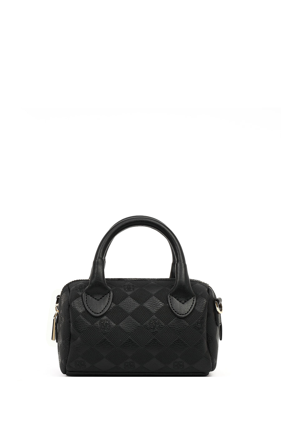 Women's Black Long Strap Printed Mini Crossbody Bag