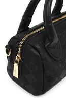 Women's Black Long Strap Printed Mini Crossbody Bag | Derimod