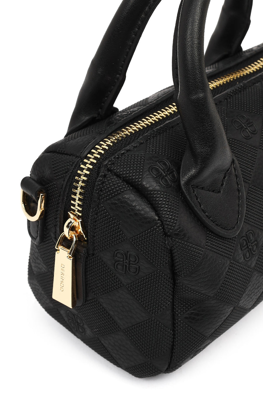 Women's Black Long Strap Printed Mini Crossbody Bag