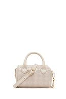 Women's Cream Long Strap Printed Mini Crossbody Bag | Derimod