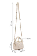 Women's Cream Long Strap Printed Mini Crossbody Bag | Derimod