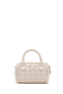 Women's Cream Long Strap Printed Mini Crossbody Bag | Derimod