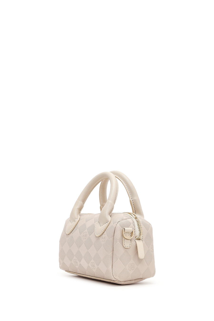 Women's Cream Long Strap Printed Mini Crossbody Bag