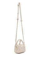 Women's Cream Long Strap Printed Mini Crossbody Bag | Derimod
