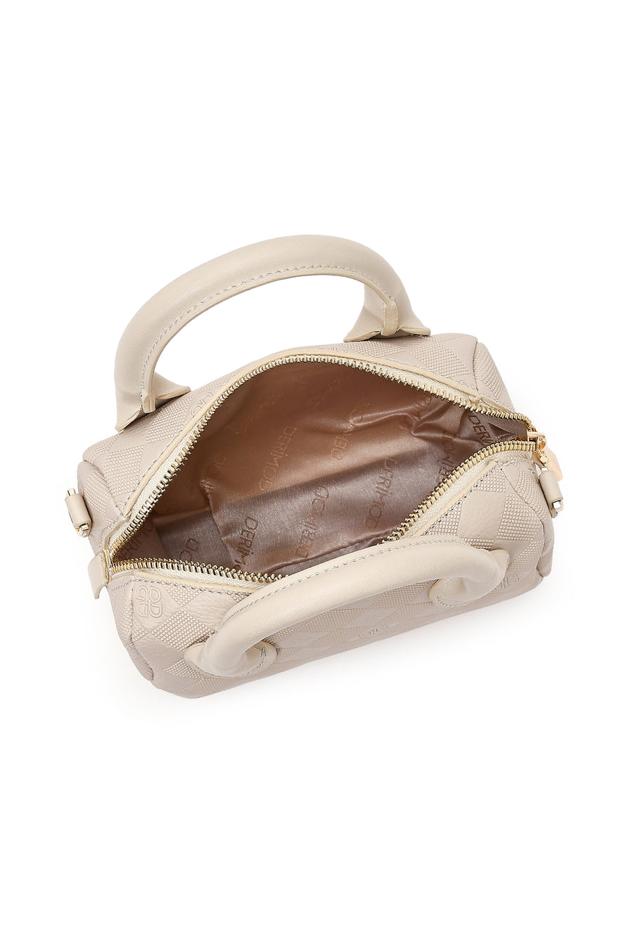 Women's Cream Long Strap Printed Mini Crossbody Bag