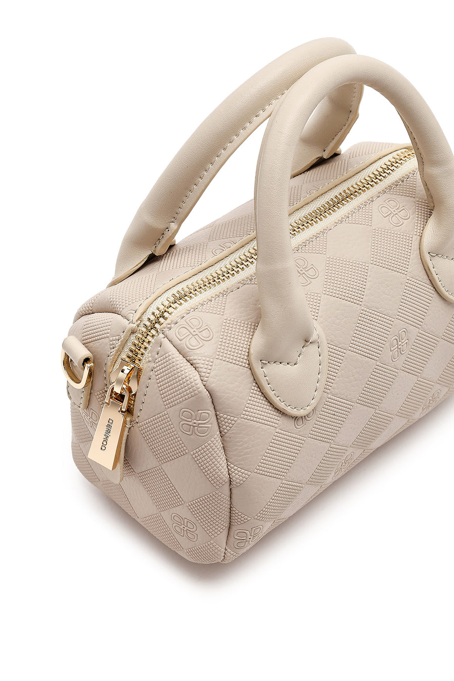 Women's Cream Long Strap Printed Mini Crossbody Bag