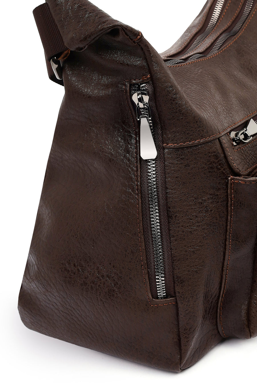 Women's Brown Long Strap Crossbody Bag