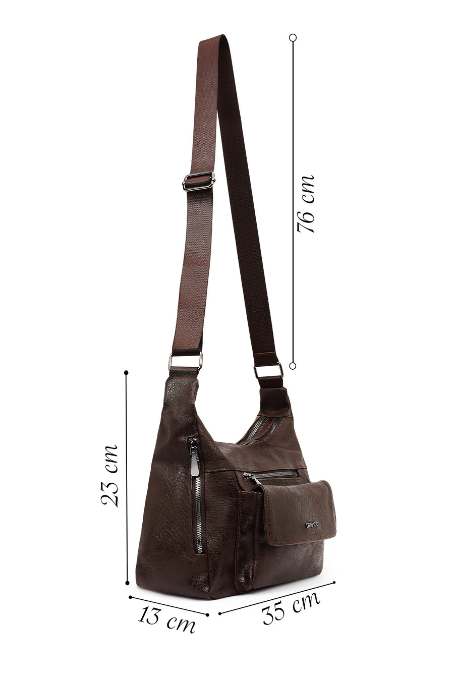 Women's Brown Long Strap Crossbody Bag