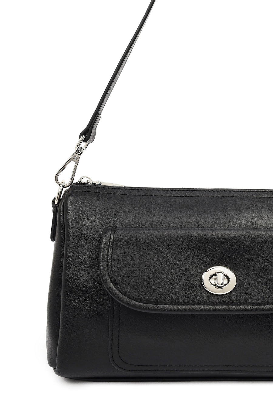Women's Black Long Strap Shoulder Bag