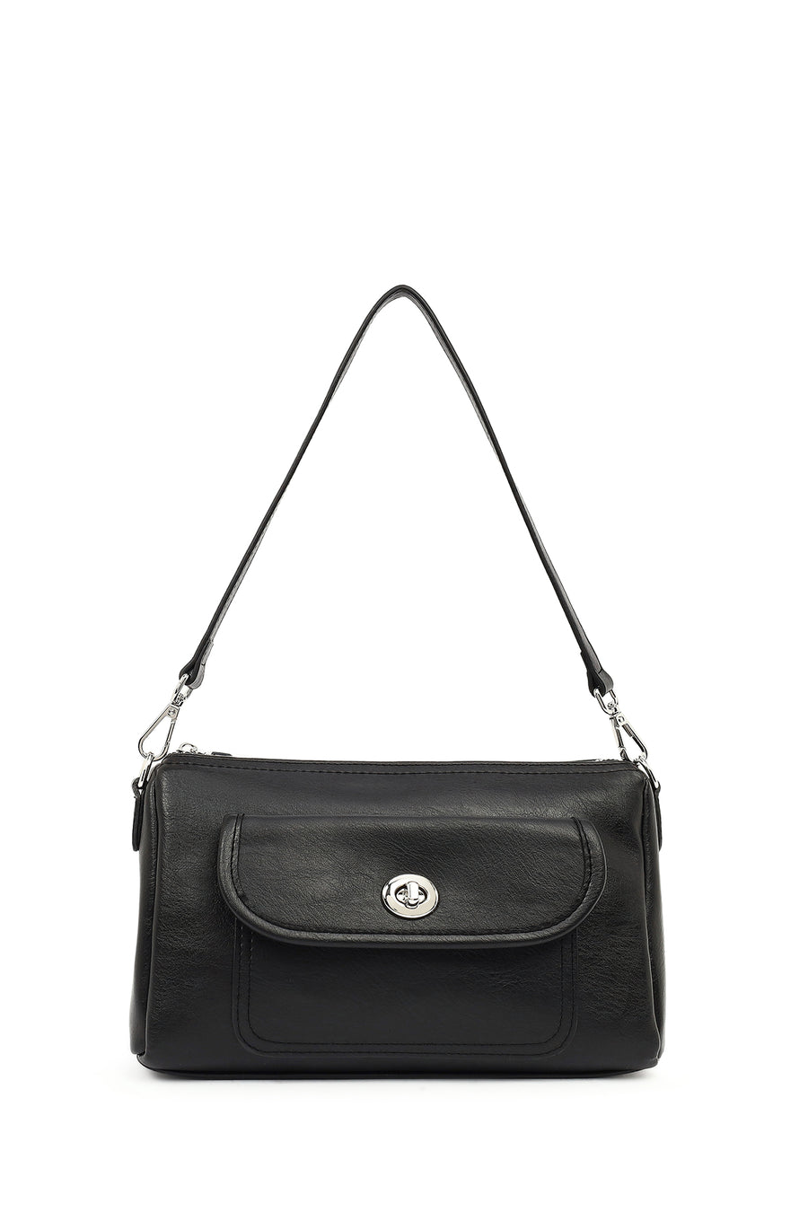Women's Black Long Strap Shoulder Bag