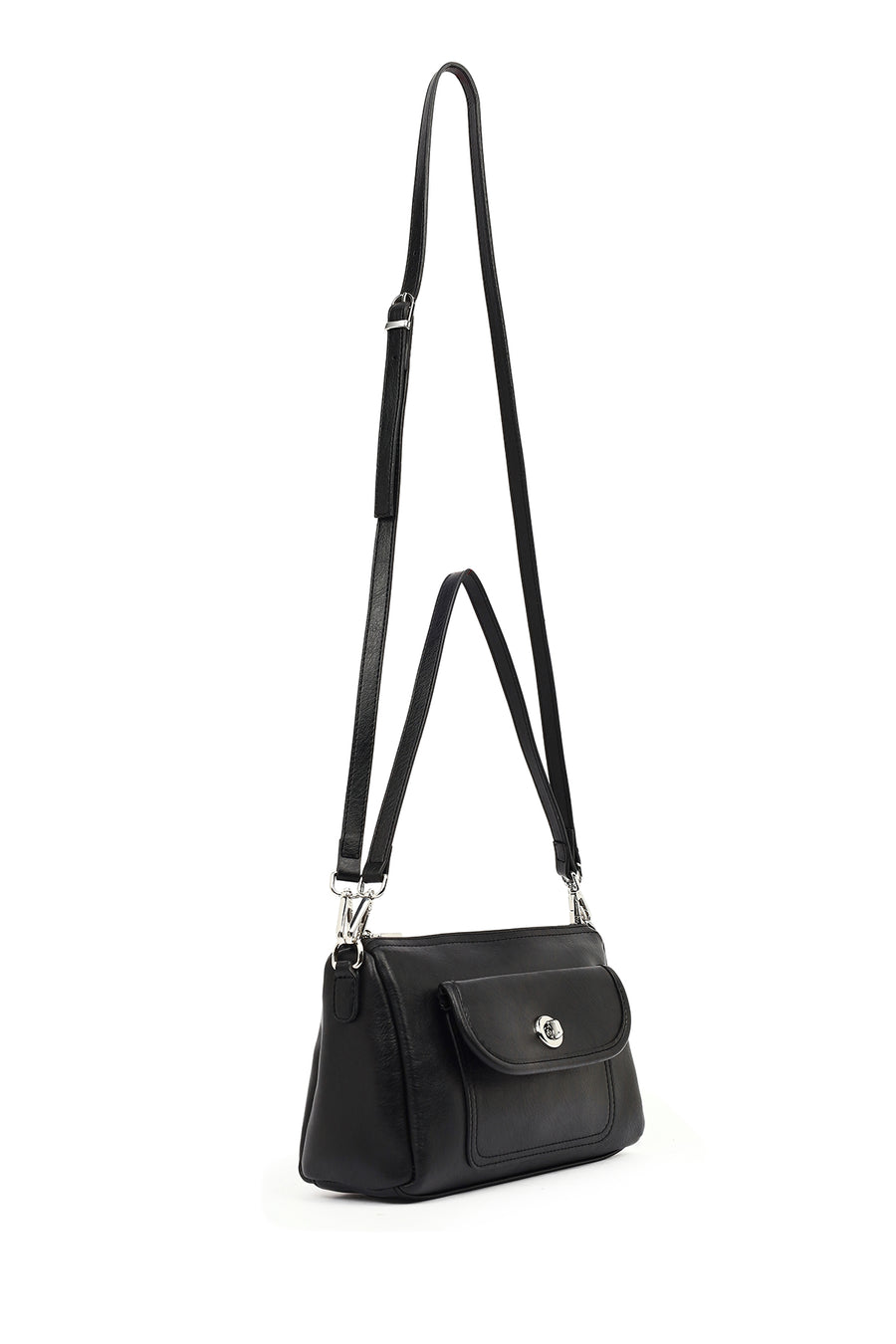 Women's Black Long Strap Shoulder Bag