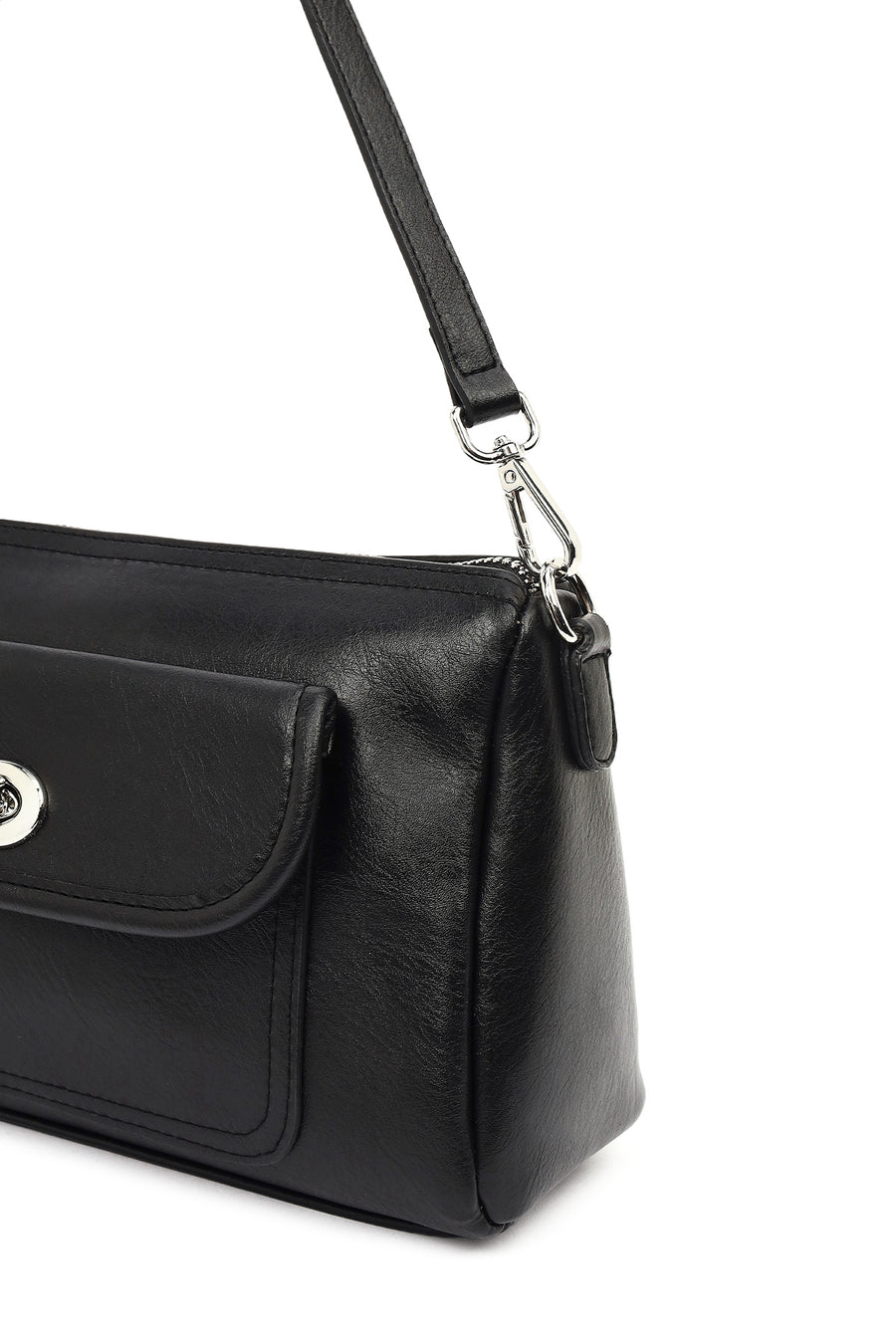 Women's Black Long Strap Shoulder Bag