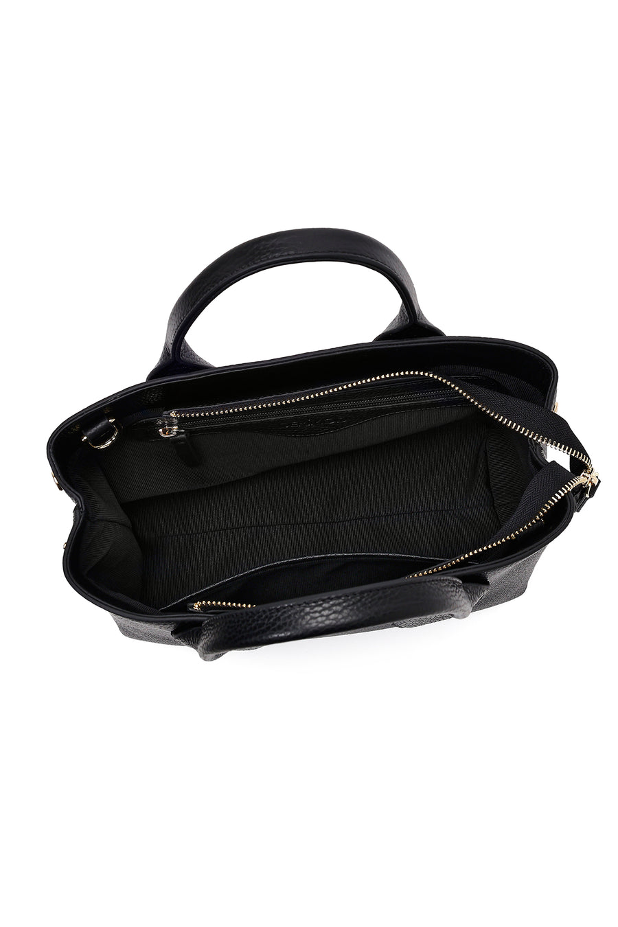 Women's Black Long Strap Leather Shoulder Bag