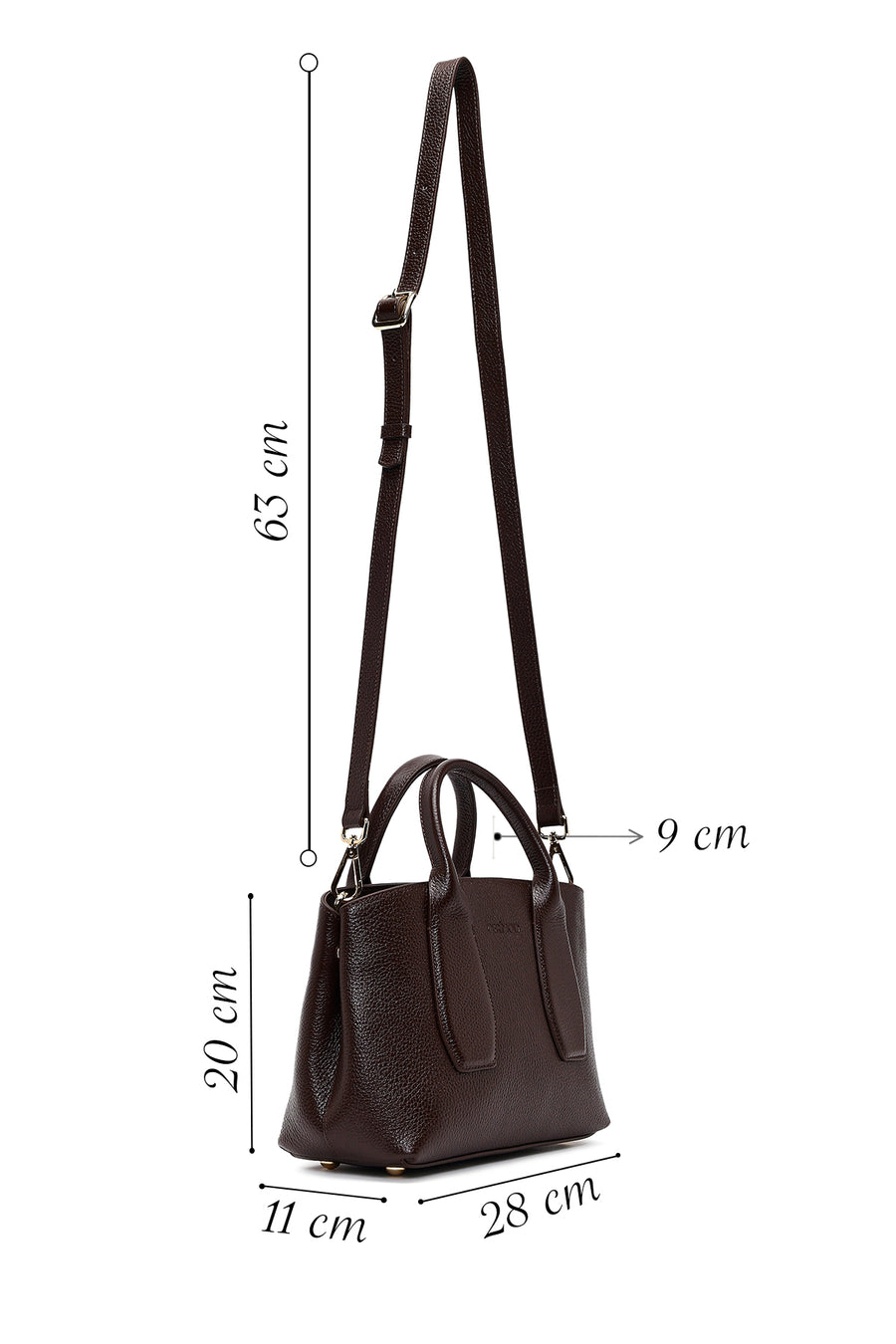 Women's Brown Long Strap Leather Handbag