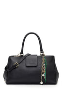 Women's Black Long Strap Charm Leather Shoulder Bag | Derimod