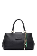 Women's Black Long Strap Charm Leather Shoulder Bag | Derimod