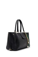 Women's Black Long Strap Charm Leather Shoulder Bag | Derimod