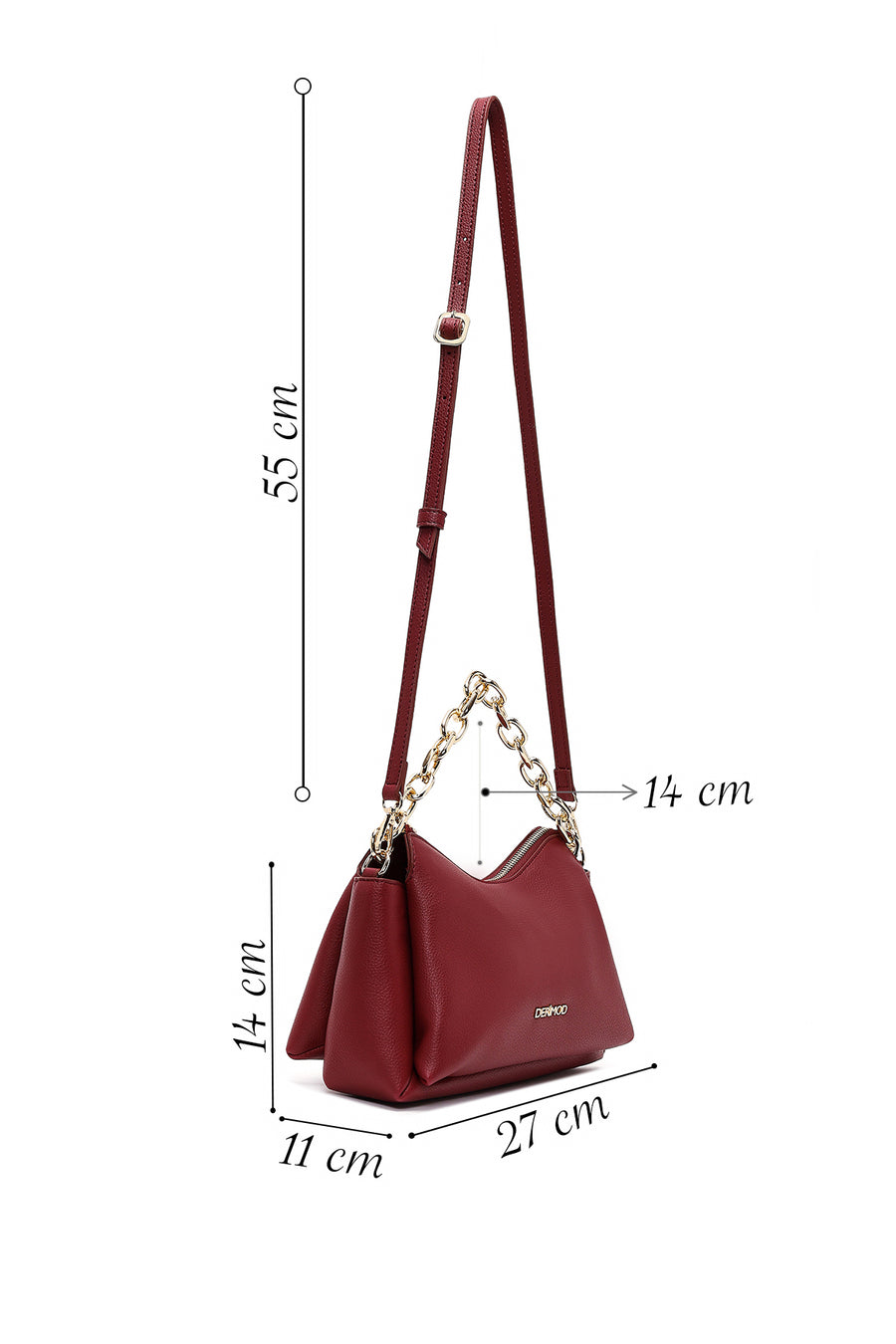 Women's Burgundy Long Strap Crossbody Bag
