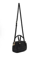 Women's Black Long Strap Printed Crossbody Bag | Derimod