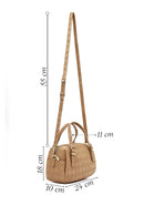 Women's Beige Long Strap Printed Crossbody Bag | Derimod