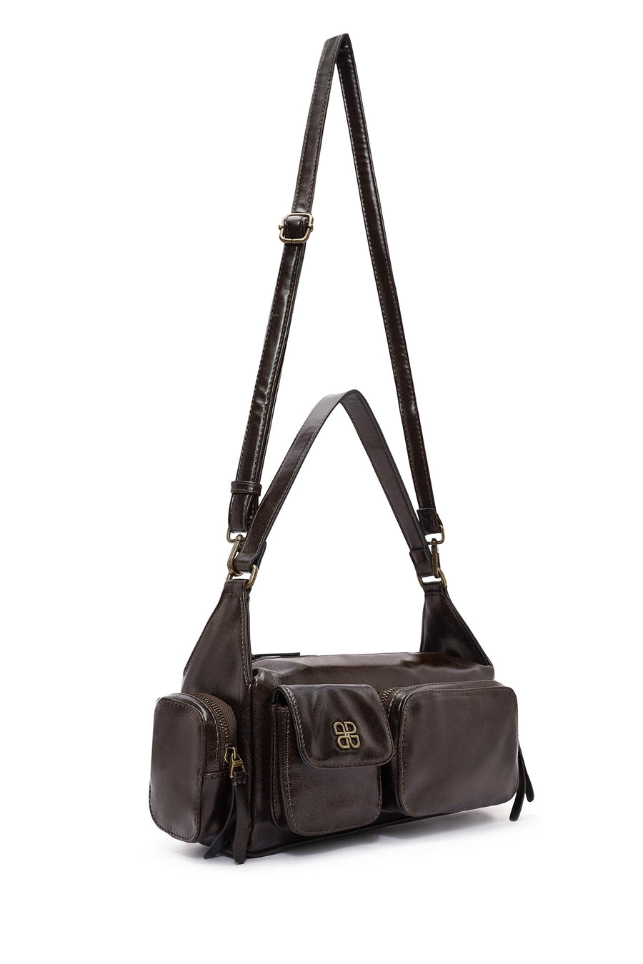 Woman Brown Long Strap Shoulder Bag