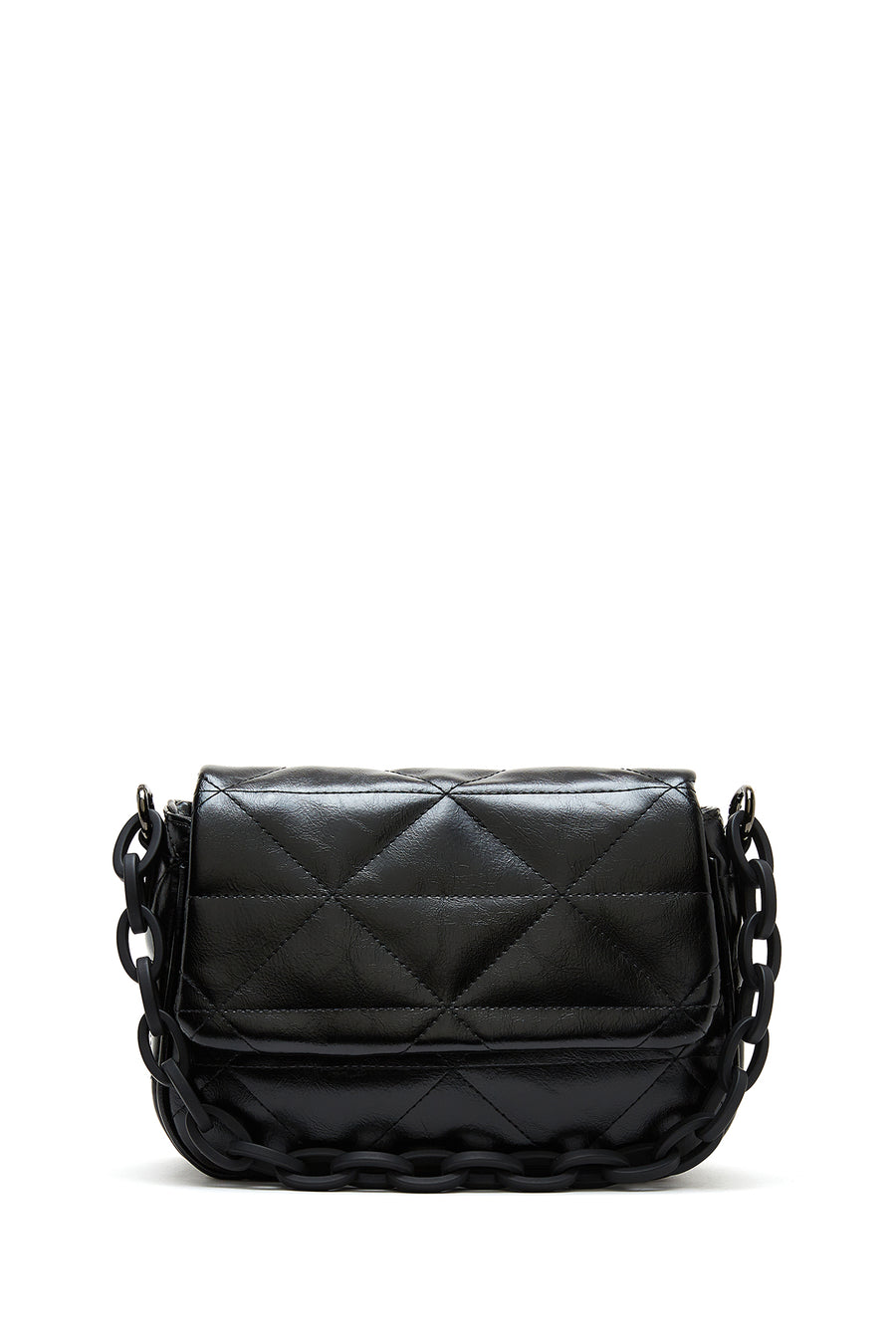 Women's Black Long Strapped Quilted Crossbody Bag