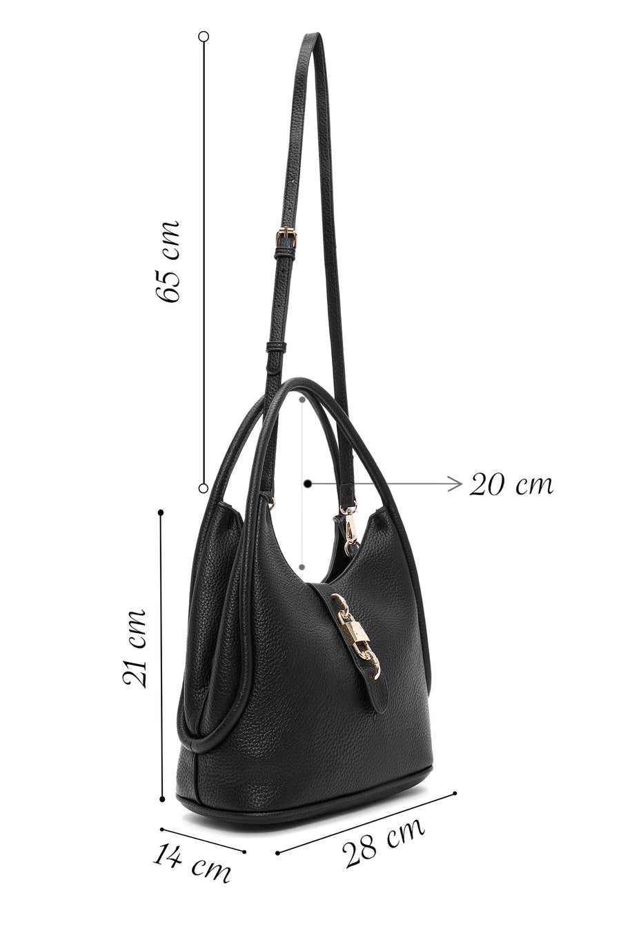Women's Black Long Strap Shoulder Bag