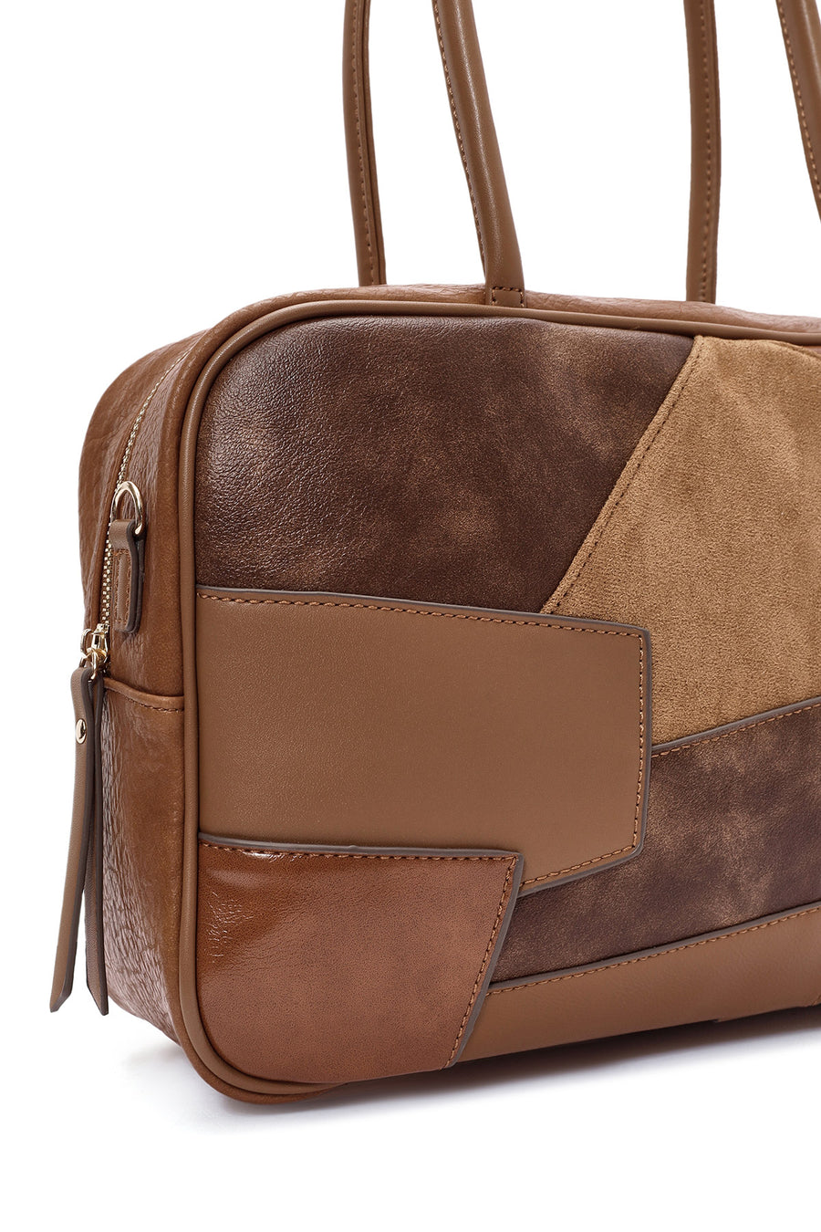 Women's Brown Long Strap Patterned Shoulder Bag
