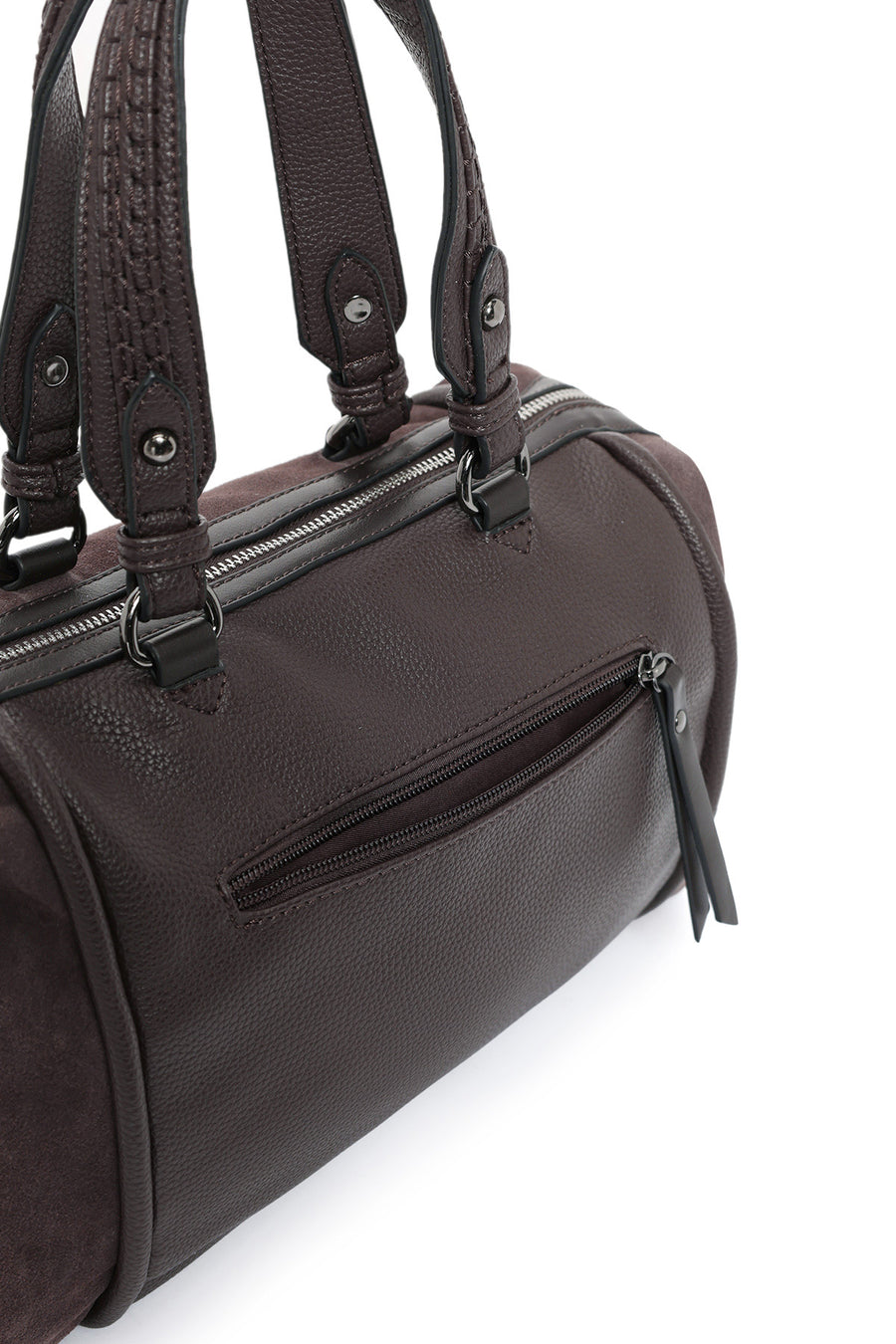 Women's Brown Long Strap Suede Shoulder Bag
