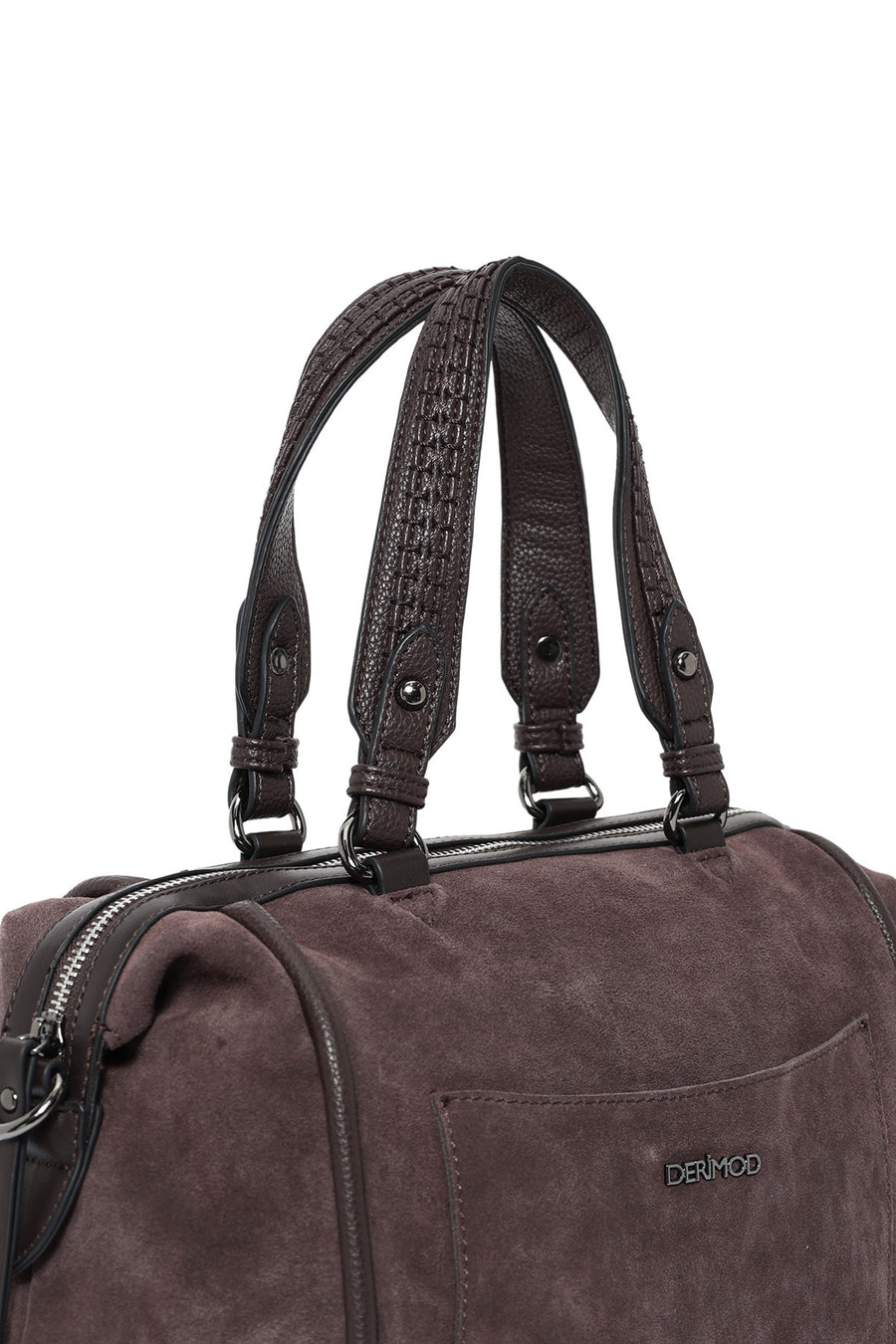Women's Brown Long Strap Suede Shoulder Bag