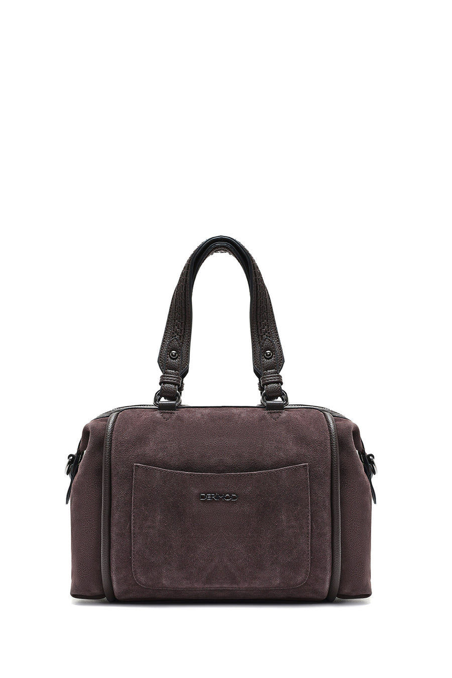 Women's Brown Long Strap Suede Shoulder Bag