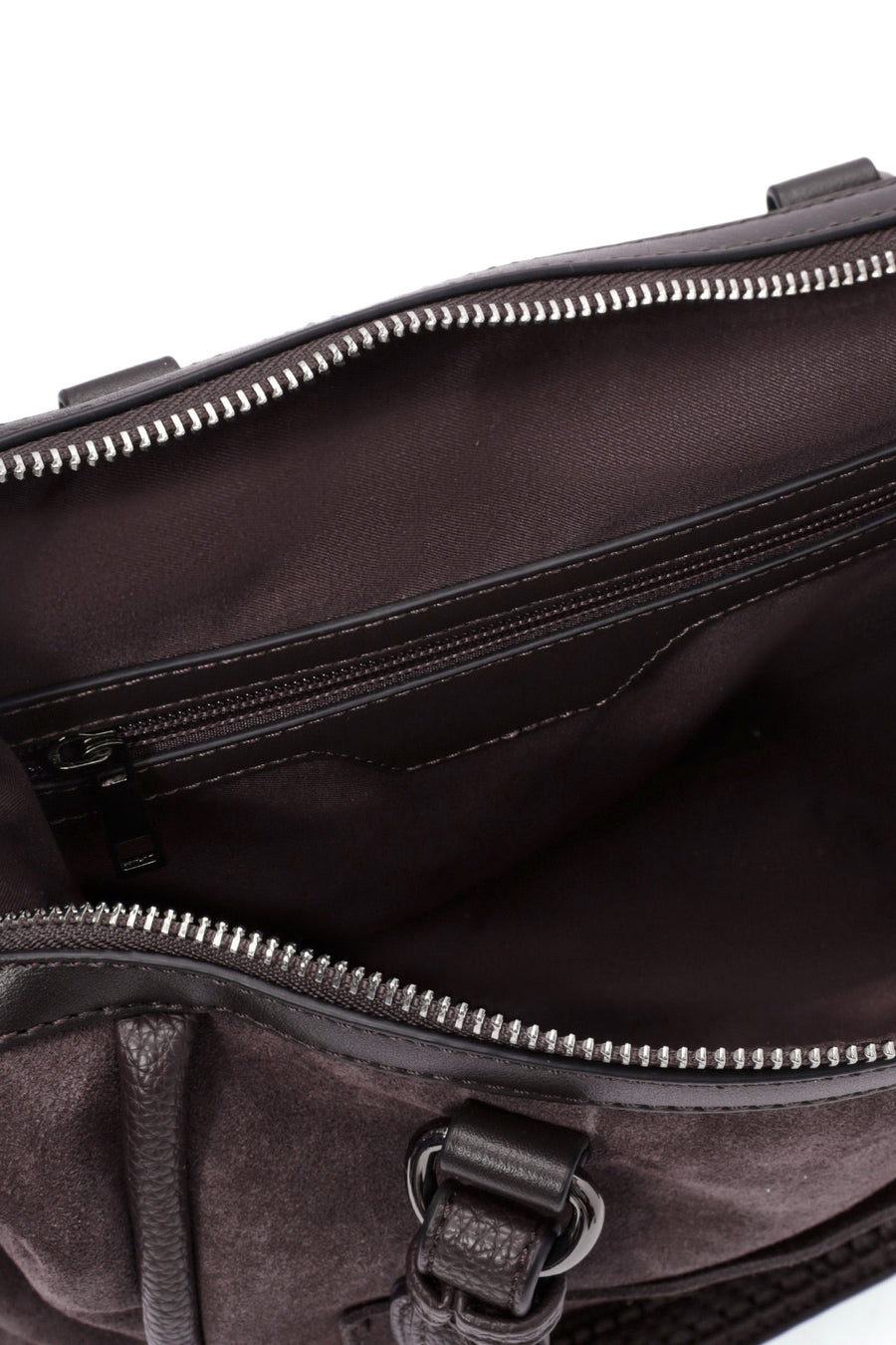 Women's Brown Long Strap Suede Shoulder Bag