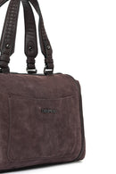 Women's Brown Long Strap Suede Shoulder Bag | Derimod