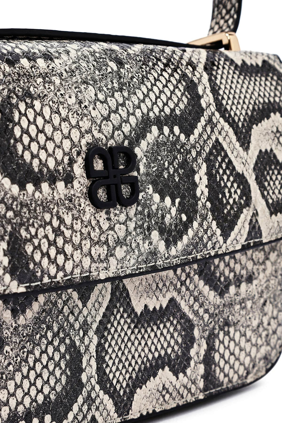 Woman Gray Long Strap Patterned Crossbody Bag
