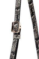 Woman Gray Long Strap Patterned Crossbody Bag | Derimod