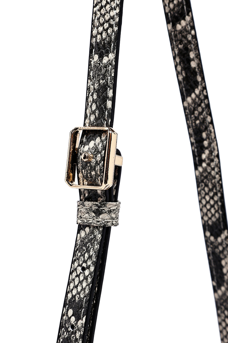 Woman Gray Long Strap Patterned Crossbody Bag