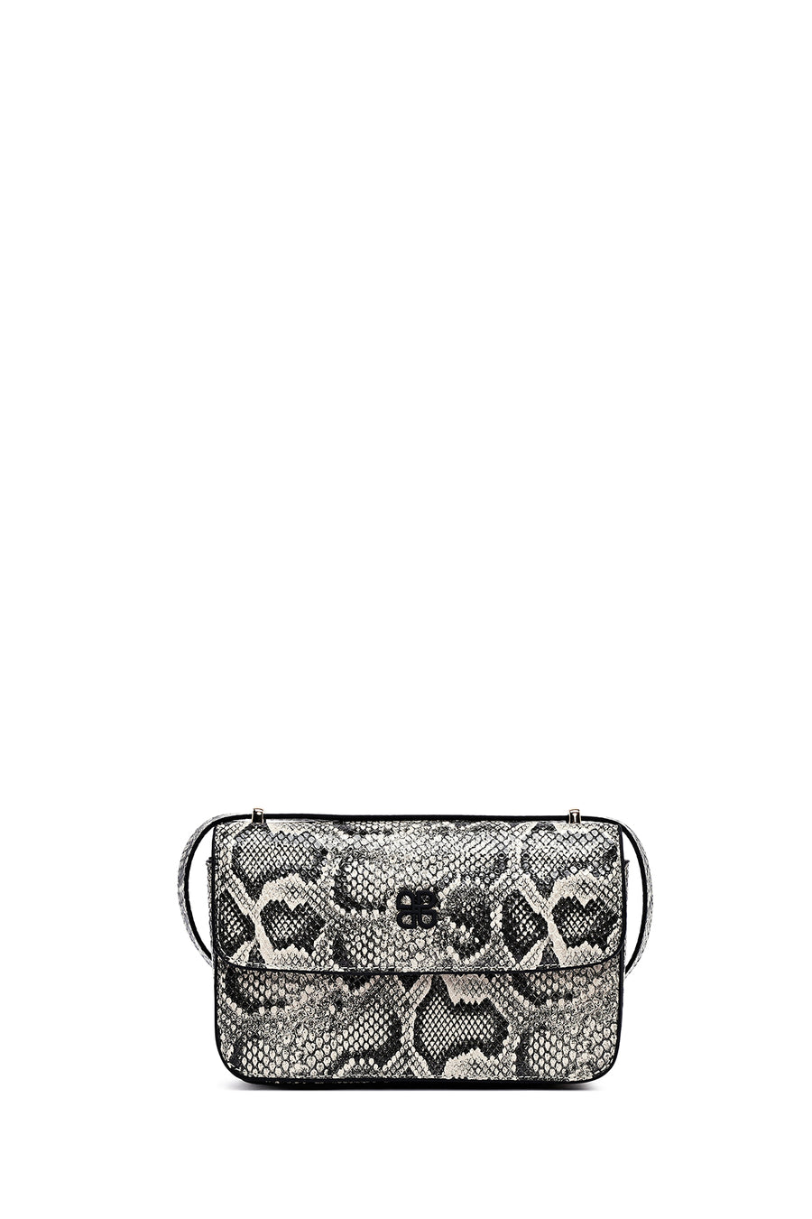 Woman Gray Long Strap Patterned Crossbody Bag