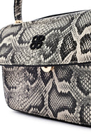 Woman Gray Long Strap Patterned Crossbody Bag | Derimod
