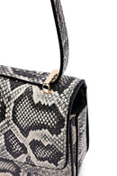 Woman Gray Long Strap Patterned Crossbody Bag | Derimod