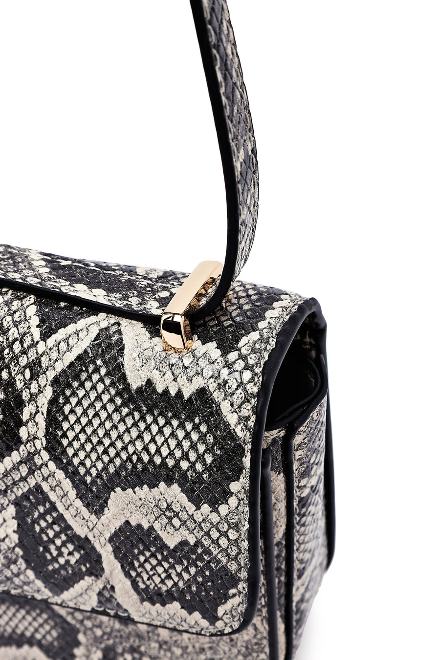 Woman Gray Long Strap Patterned Crossbody Bag
