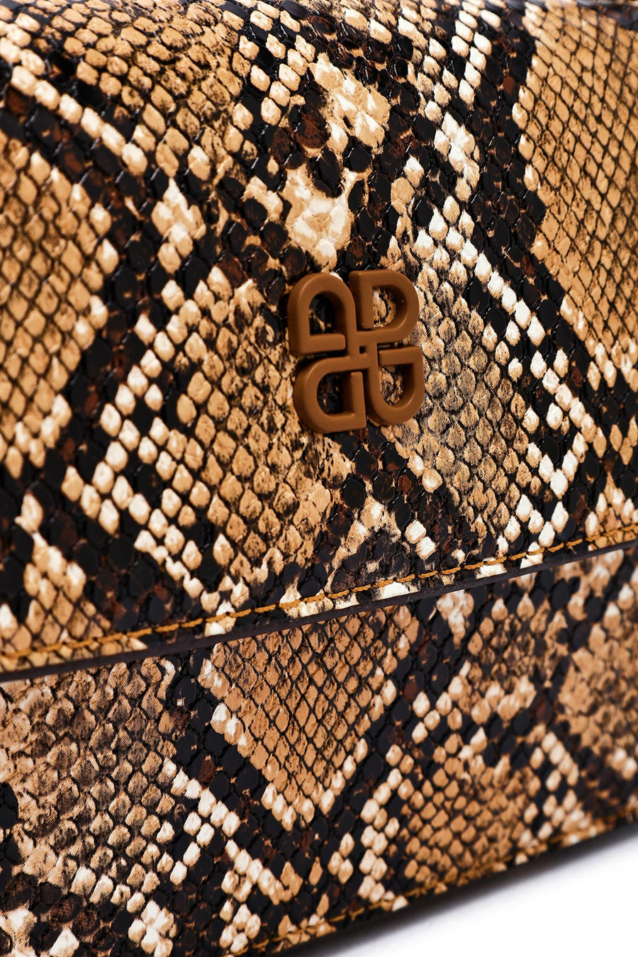 Woman Mink Long Strap Patterned Crossbody Bag